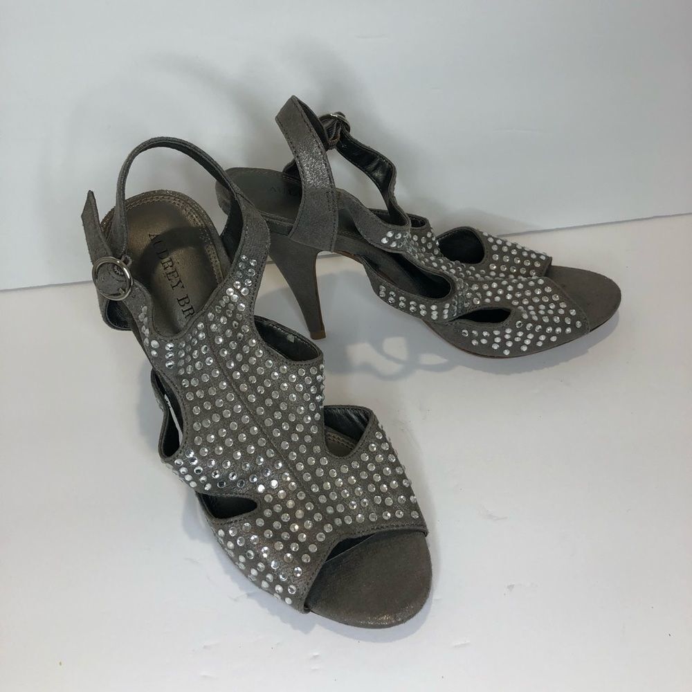 Audrey Brook silver rhinestone heel pumps size 7